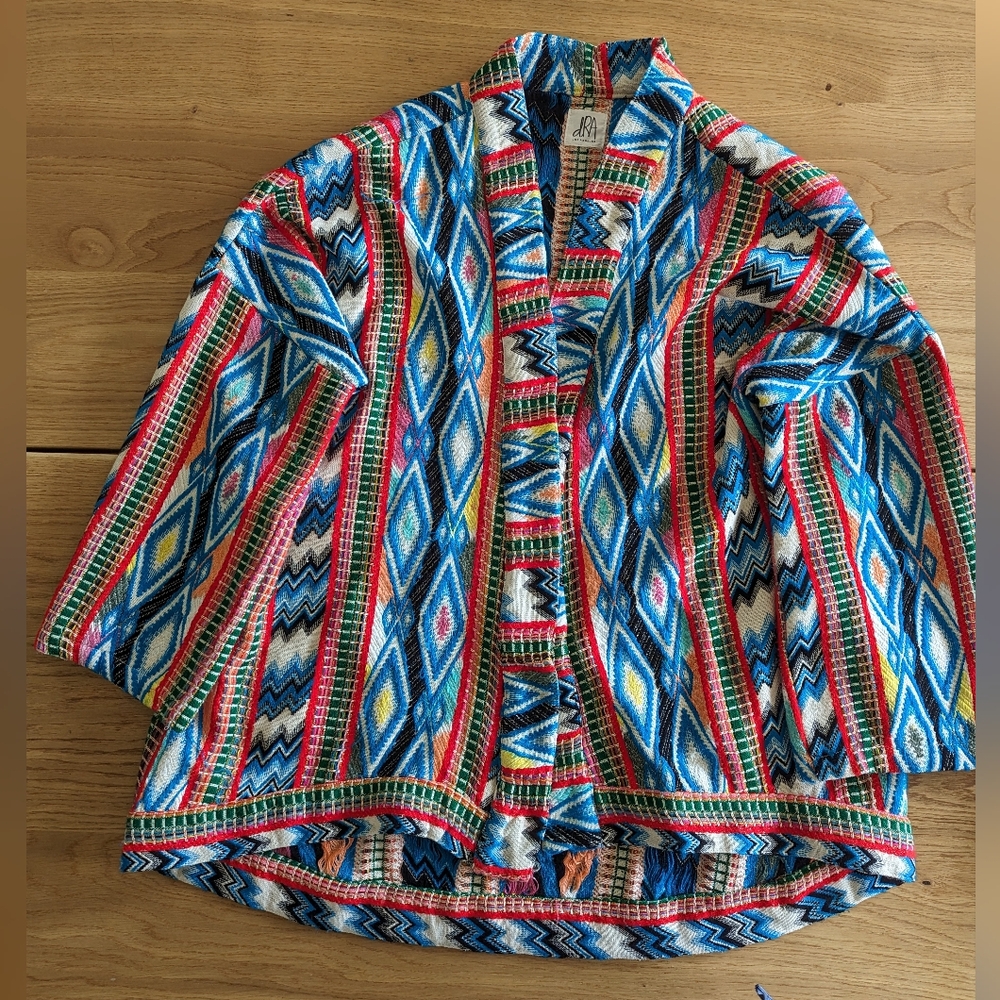 Bright woven Anthropologie jacket. Size large.